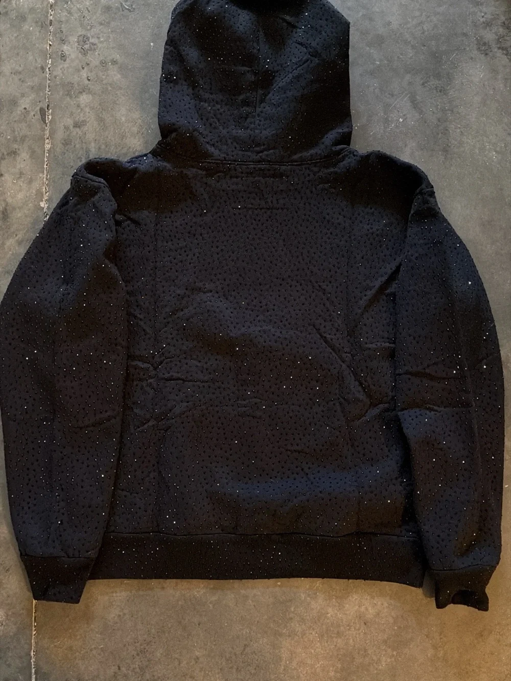 Sp5der Rhinestone Black Hoodie